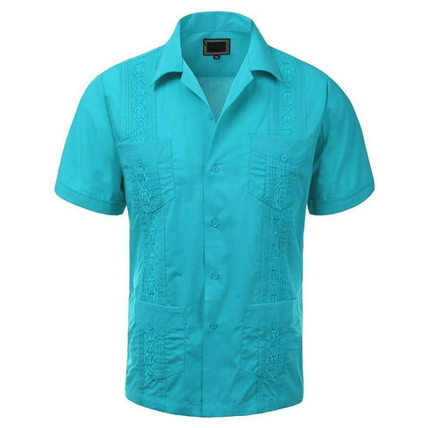 Details about   Retro Mens Shirt Casual Button-Down Cotton Short Sleeve Vintage Style